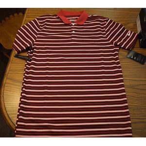 NEW Men's Small NIKE Golf Polo Dri Fit Shirt Tee/Top Red/Black/White BV0367-609